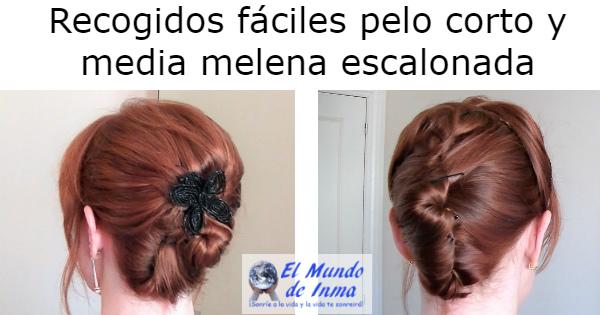 Recogidos fáciles pelo corto y media melena escalonada